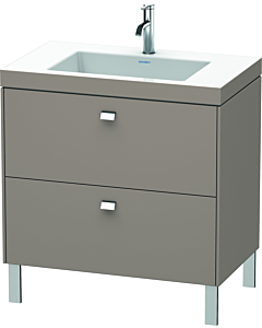 Duravit Brioso c-bonded Waschtisch mit Unterbau BR4701O1043, 80x48cm, Basalt Matt/Chrom, 1 Hahnl.