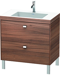 Duravit Brioso c-bonded washbasin with substructure BR4701O1079, 80x48, Nussbaum Natur / chrome, 2000 .