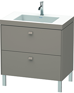 Duravit Brioso c-bonded Waschtisch mit Unterbau BR4701O4343, 80x48cm, Basalt Matt, 1 Hahnloch