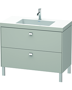 Duravit Brioso c-bonded vasque avec soubassement BR4702O1007, 100x48cm, gris béton / chrome, trou pour robinet 2000