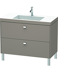 Duravit Brioso c-bonded Waschtisch mit Unterbau BR4702O1043, 100x48cm, Basalt Matt/Chrom, 1 Hahnl.