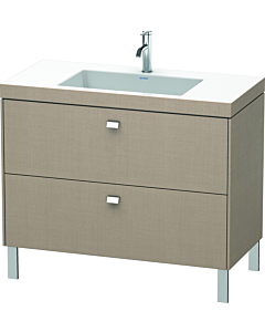 Duravit Brioso c-bonded vasque avec soubassement BR4702O1075, 100x48cm, Leinen / chrome, trou pour robinet 2000