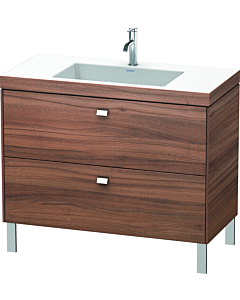 Duravit Brioso c-bonded washbasin with substructure BR4702O1079 100x48, Nussbaum Natur / chrome, 2000 .