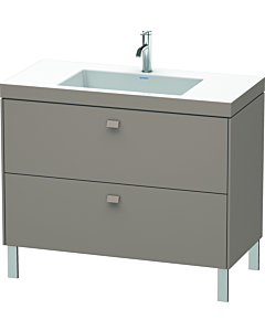 Duravit Brioso c-bonded Waschtisch mit Unterbau BR4702O4343, 100x48cm, Basalt Matt, 1 Hahnloch
