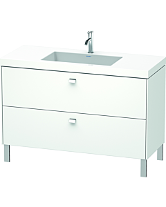 Duravit Brioso c-bonded Waschtisch mit Unterbau BR4703O1018, 120x48cm, Weiß Matt/Chrom, 1 Hahnloch