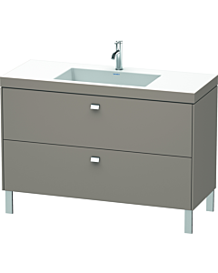Duravit Brioso c-bonded Waschtisch mit Unterbau BR4703O1043, 120x48cm, Basalt Matt/Chrom, 1 Hahnl.