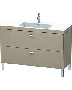Duravit Brioso c-bonded vasque avec soubassement BR4703O1075, 120x48cm, Leinen / chrome, trou pour robinet 2000