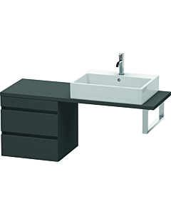 Duravit DuraStyle vanity unit DS532704949 50 x 47.8 cm, matt graphite, for console, 2 drawers