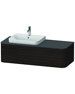 Duravit Happy D.2 Plus meuble-lavabo HP4932L6969 130x55cm, 2000 coulissant, pour vasque à poser, vasque à gauche, noyer brossé