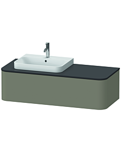 Duravit Happy D.2 Plus meuble-lavabo HP4932L9292 130x55cm, 2000 coulissant, pour vasque à poser, vasque à gauche, gris pierre satiné