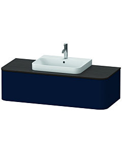 Duravit Happy D.2 Plus meuble-lavabo HP4932M9898 130x55cm, 2000 coulissant, pour vasque à poser, vasque au milieu, bleu nuit satiné