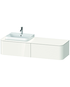 Duravit Happy D.2 Plus meuble sous vasque HP4934L2222 160x55cm, 2 tiroirs, pour vasque à poser, vasque à gauche, blanc brillant