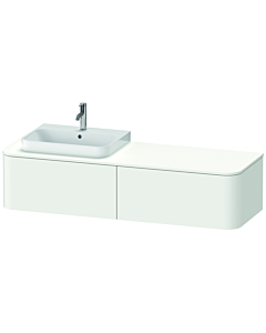 Duravit Happy D.2 Waschtisch-Unterschrank HP4934L3636 35,4 x 160 x 55 cm, 2 Auszüge, für Möbelwaschtisch, links, weiß seidenmatt