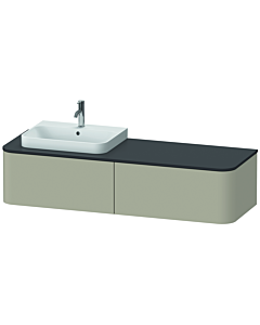 Duravit Happy D.2 Plus meuble sous vasque HP4934L6060 160x55cm, 2 tiroirs, pour vasque à poser, vasque à gauche, taupe satiné