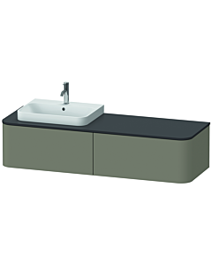 Duravit Happy D.2 Duravit match0 HP4934L9292 35,4 x 160 x 55 cm, 2 tiroirs, pour meuble vasque, gauche, finition gris pierre satiné