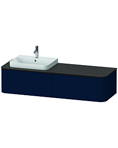 Duravit Happy D.2 Duravit match0 HP4934L9898 35,4 x 160 x 55 cm, 2 tiroirs, pour meuble vasque, gauche, finition satinée bleu nuit