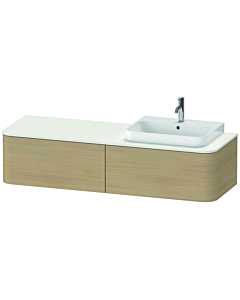 Duravit Happy D.2 Plus meuble sous vasque HP4934R7171 160x55cm, 2 tiroirs, pour vasque à poser, vasque à droite, chêne méditerranéen
