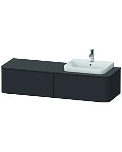Duravit Happy D.2 Waschtisch-Unterschrank HP4934R8080 35,4 x 160 x 55 cm, 2 Auszüge, für Möbelwaschtisch, rechts, graphit supermatt