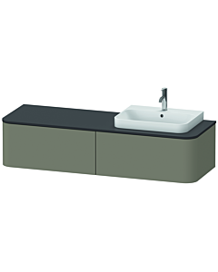 Duravit Happy D.2 Plus vanity unit HP4934R9292 160x55cm, 2 drawers, for vanity washbasin, basin on the right, stone gray satin finish