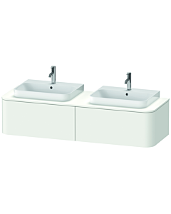 Duravit Happy D.2 Plus meuble sous-vasque HP4936B3636 160x55cm, 2 tiroirs, pour vasque à poser, vasque des deux côtés, blanc
