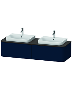 Duravit Happy D.2 Plus Waschtisch-Unterschrank HP4936B9898 160x55cm, 2 Auszüge, für Möbelwaschtisch, Becken beidseitig, nachtblau seidenmatt