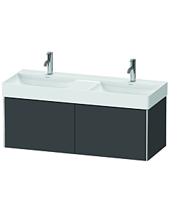 Duravit XSquare Meuble sous lavabo XS406404949 118,4x39,7x46cm, 2 tiroirs, graphite mat