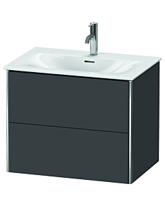 Duravit XSquare Meuble sous lavabo XS432304949 71x56x47,8cm, graphite mat, 2 tiroirs
