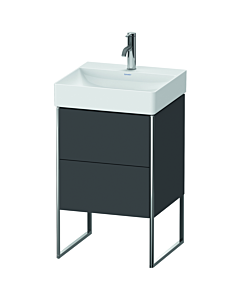 Duravit XSquare Meuble sous lavabo XS443904949 48,4x73,1x46cm, 2 tiroirs, graphite mat