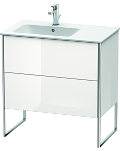 Duravit Meuble sous Duravit XSquare XS445002222 81x59,2x47,8cm, 2 tiroirs, lavabo à gauche, blanc très brillant