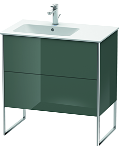 Duravit XSquare Duravit lavabo XS445003838 81x59,2x47,8cm, 2 tiroirs, lavabo gauche, Dolomiti Grey brillant