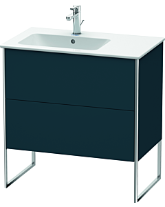 Duravit XSquare Waschtisch-Unterschrank XS445009898 81x59,2x47,8cm, 2 Auszüge, Becken links, Nachtblau seidenmatt