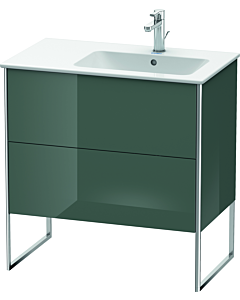 Duravit XSquare Duravit lavabo XS445203838 81x59,2x47,8cm, 2 tiroirs, lavabo droite, Dolomiti Grey brillant