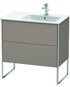 Duravit XSquare Waschtisch-Unterschrank XS445204343 81x59,2x47,8cm, 2 Auszüge, Becken rechts, Basalt matt
