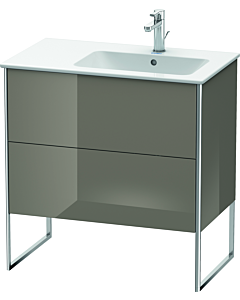 Duravit XSquare Duravit sous- Duravit XS445208989 81x59,2x47,8cm, 2 tiroirs, vasque à droite, Flannel Grey brillant