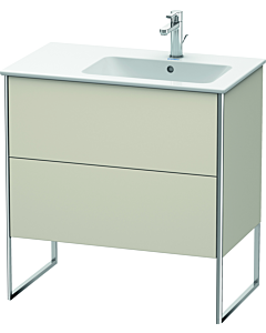 Duravit Meuble sous Duravit XSquare XS445209191 81x59,2x47,8cm, 2 tiroirs, lavabo droite, taupe