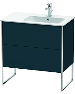 Duravit XSquare Waschtisch-Unterschrank XS445209898 81x59,2x47,8cm, 2 Auszüge, Becken rechts, Nachtblau seidenmatt