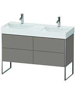 Duravit XSquare Meuble sous lavabo XS445604343 118,4x73,1x46cm, 4 tiroirs, mat en basalte