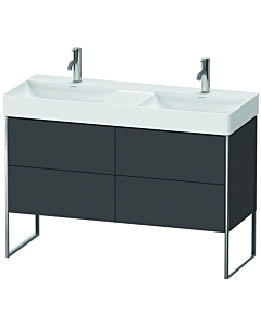 Duravit XSquare Meuble sous lavabo XS445604949 118,4x73,1x46cm, 4 tiroirs, graphite mat