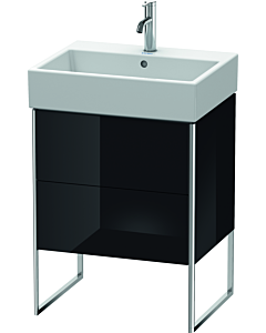 Duravit XSquare Waschtisch-Unterschrank XS447304040 58,4x49,1x46cm, 2 Auszüge, schwarz hochglanz
