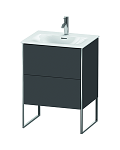 Duravit XSquare Meuble sous lavabo XS452204949 61x84x47,8cm, graphite mat, 2 tiroirs