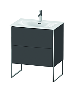 Duravit XSquare Meuble sous lavabo XS452304949 71x84x47,8cm, graphite mat, 2 tiroirs