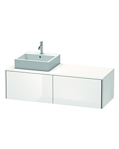 Duravit XSquare Meuble sous lavabo XS4903L2222 140x40x54,8cm, 2 tiroirs, gauche, blanc très brillant