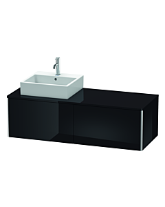Duravit XSquare Waschtisch-Unterschrank XS4903L4040 140x40x54,8cm, 2 Auszüge, links, schwarz hochglanz