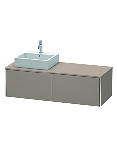 Duravit XSquare Waschtisch-Unterschrank XS4903L4343 140x40x54,8cm, 2 Auszüge, links, Basalt matt