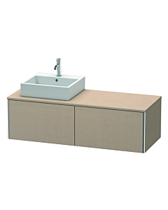 Duravit XSquare Meuble sous lavabo XS4903L7575 140x40x54,8cm, 2 tiroirs, gauche, Leinen