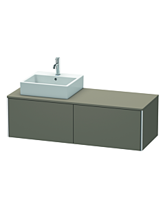 Duravit XSquare Waschtisch-Unterschrank XS4903L9090 140x40x54,8cm, 2 Auszüge, links, Flannel Grey seidenmatt