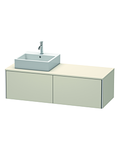 Duravit XSquare Meuble sous lavabo XS4903L9191 140x40x54,8cm, 2 tiroirs, gauche, taupe
