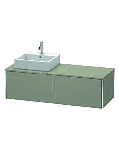 Duravit XSquare Meuble sous lavabo XS4903L9292 140x40x54,8cm, 2 tiroirs, gauche, Steingrau seidenmatt
