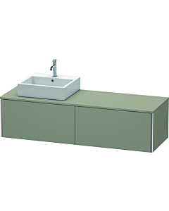 Duravit XSquare Waschtisch-Unterschrank XS4904L9292 160x40x54,8cm, 2 Auszüge, links, Steingrau seidenmatt