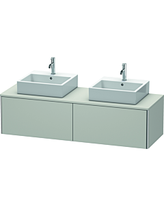 Duravit XSquare Meuble sous lavabo XS4907B0707 160x40x54,8cm, 2 tiroirs, double face, gris béton mat